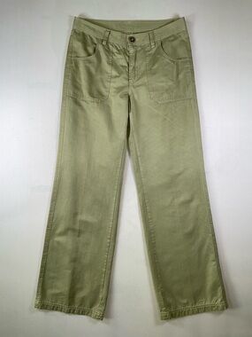 Life Is Good Olive Green Wide Leg Pants 100% Cotton Size 8